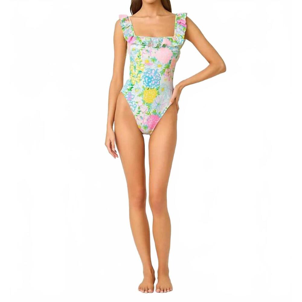 NEW LILLY PULITZER aemma ruffle one piece swimsuit in multicolor - Picture 5 of 8
